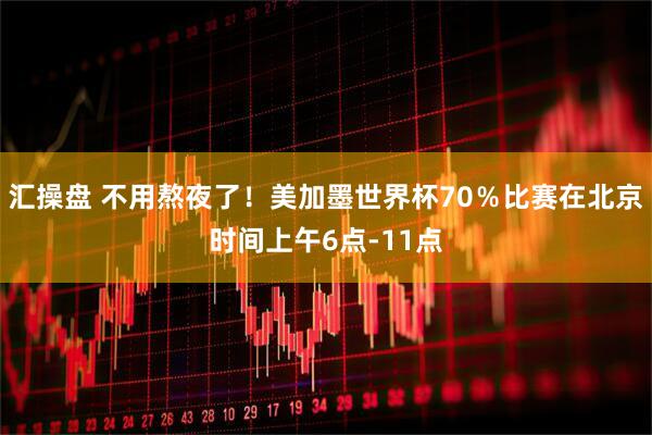 汇操盘 不用熬夜了！美加墨世界杯70％比赛在北京时间上午6点-11点