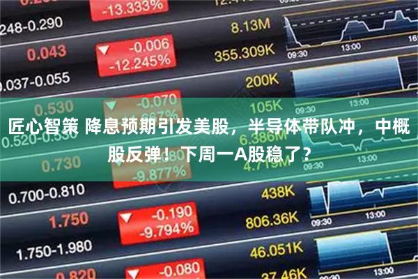 匠心智策 降息预期引发美股，半导体带队冲，中概股反弹！下周一A股稳了？