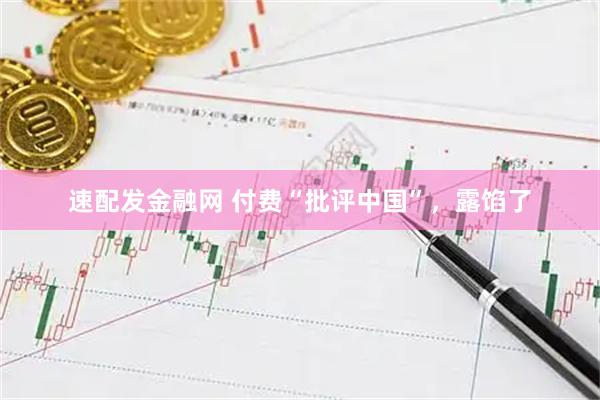 速配发金融网 付费“批评中国”，露馅了