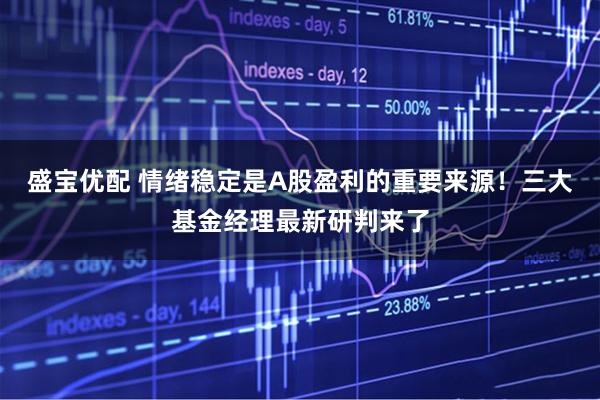 盛宝优配 情绪稳定是A股盈利的重要来源！三大基金经理最新研判来了